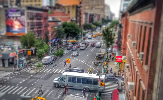 Color photography of street