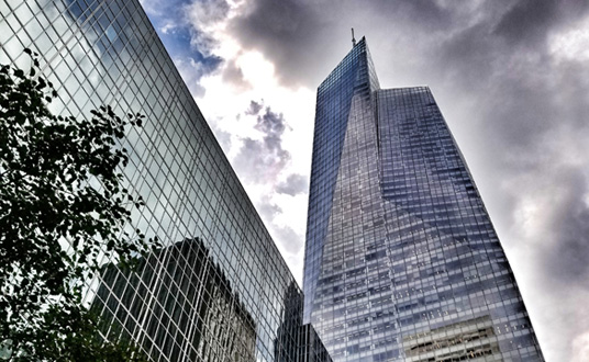 Color photography of buildings