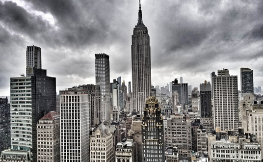 Color photography of buildings