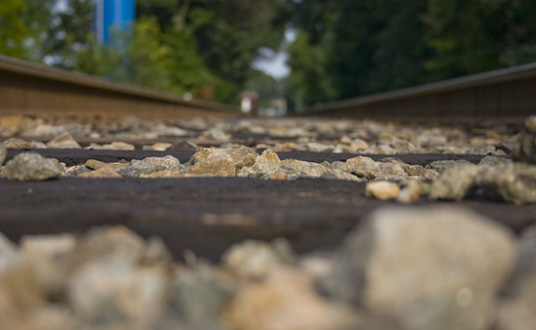 Color photography of train tracks